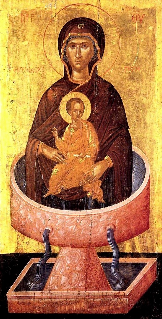 ХРИСТОС ВОСКРЕСЕ! ВОИСТИНУ ВОСКРЕСЕ!  Какому событию посвящена икона «Живоносный источник»? По преданию, воин Лев Маркелл в 450 году встретил у заросше...